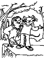 coloriage Stuart little et l oiseau